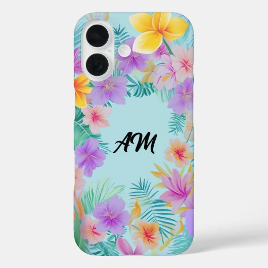 Tropical Floral Border Summer Aesthetic  Case-Mate iPhoneケース (裏面)