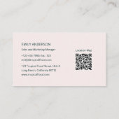 Tropical Floral Botanical Logo QR Code 名刺 (裏面)