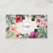 Tropical Floral Botanical Logo QR Code 名刺 (正面)