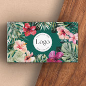 Tropical Floral Botanical Logo QR Code 名刺