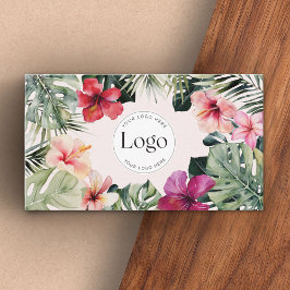 Tropical Floral Botanical Logo QR Code 名刺