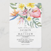  Tropical Floral Botanical Wedding 招待状 (正面)