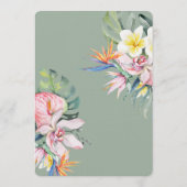  Tropical Floral Botanical Wedding 招待状 (裏面)