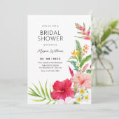 Tropical floral bridal shower 招待状 (スタンド正面)