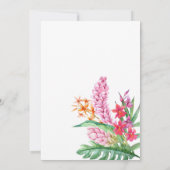 Tropical floral bridal shower 招待状 (裏面)