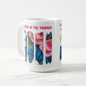 Tropical Floral Brush effect コーヒーマグカップ (正面左)