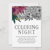 Tropical Floral Coloring Night Invitation 招待状 (正面)