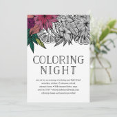 Tropical Floral Coloring Night Invitation 招待状 (スタンド正面)