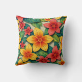 tropical floral design クッション (裏面)