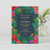 Tropical Floral Design | Hibiscus & Greenery 招待状 (スタンド正面)