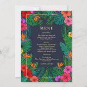 Tropical Floral Design | Hibiscus & Greenery Menu 招待状 (正面)