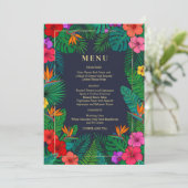 Tropical Floral Design | Hibiscus & Greenery Menu 招待状 (スタンド正面)