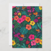 Tropical Floral Design | Hibiscus & Greenery Menu 招待状 (裏面)