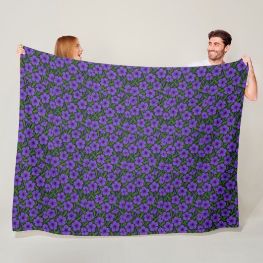 Tropical Floral Elegance Fleece Blanket フリースブランケット (インサイチュ)