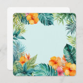Tropical Floral Frame Colorful Summer Border 招待状 (正面/裏面)