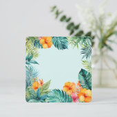 Tropical Floral Frame Colorful Summer Border 招待状 (スタンド正面)