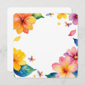 Tropical Floral Frame Watercolor PNG Background 招待状 (正面/裏面)