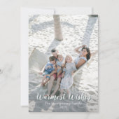 Tropical Floral Green White Warm Wishes  シーズンカード (正面)