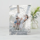 Tropical Floral Green White Warm Wishes  シーズンカード (スタンド正面)