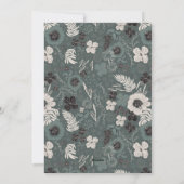 Tropical Floral Green White Warm Wishes  シーズンカード (裏面)