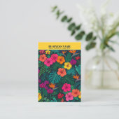 Tropical Floral Jewelry |Elegant Yellow Background 名刺 (スタンド正面)