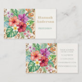 Tropical Floral Leopard Print Pattern 名刺 (正面/裏面)