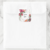 Tropical Floral Paradise Botanical Gold Wedding  スクエアシール (バッグ)