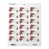 Tropical Floral Paradise Botanical Gold Wedding  ラベル (フルシート)