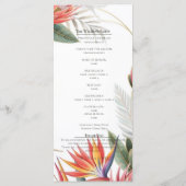 Tropical Floral Paradise Botanical Wedding Program メニュー (裏面)