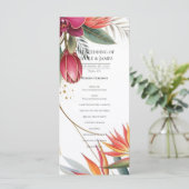Tropical Floral Paradise Botanical Wedding Program メニュー (スタンド正面)