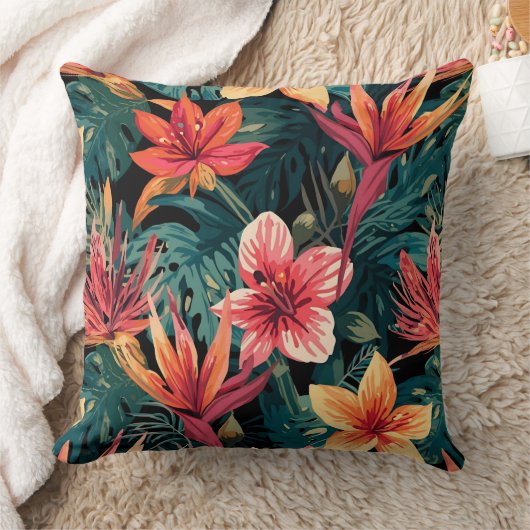 Tropical Floral Pattern クッション (ブランケット)