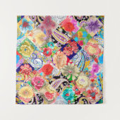 Tropical Floral Pattern タペストリー (正面(横))