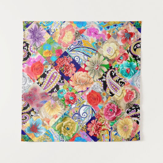 Tropical Floral Pattern タペストリー (正面)