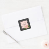 Tropical Floral Pink & Peach Graduation Thank You スクエアシール (封筒)