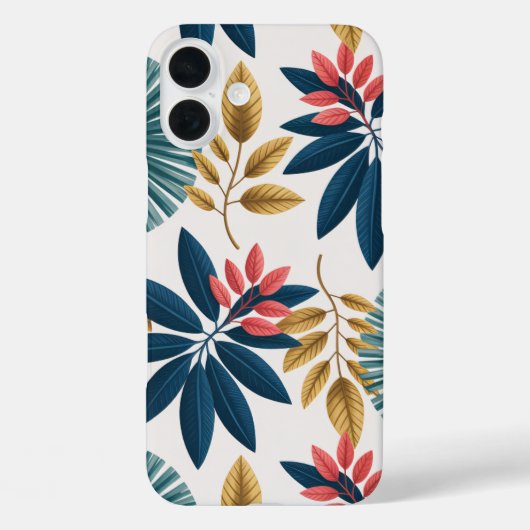 Tropical Floral Retro Leaves Phone Case Case-Mate iPhoneケース (裏面)