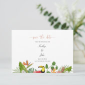 Tropical Floral Save the Date Card サンキューカード (スタンド正面)