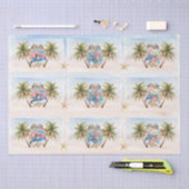 Tropical Floral Sea Turtles in a Jar Decoupage  薄葉紙 (クラフト)