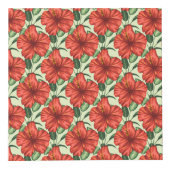 Tropical floral seamless pattern red flowers フォトキューブ (右)