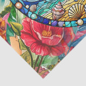 Tropical Floral Stained Glass Sun Face Decoupage 薄葉紙 (詳細)