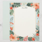 Tropical Floral Stationery Paper レターヘッド (正面/裏面)
