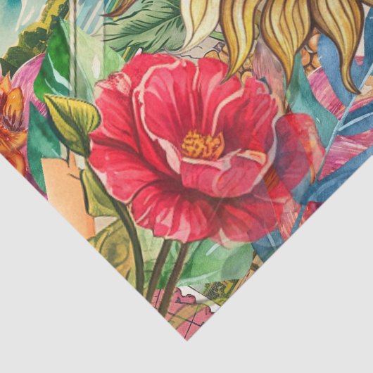 Tropical Floral Sun Face Decoupage 薄葉紙 (詳細)