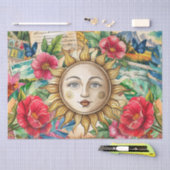Tropical Floral Sun Face Decoupage 薄葉紙 (クラフト)
