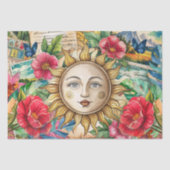 Tropical Floral Sun Face Decoupage 薄葉紙 (正面)