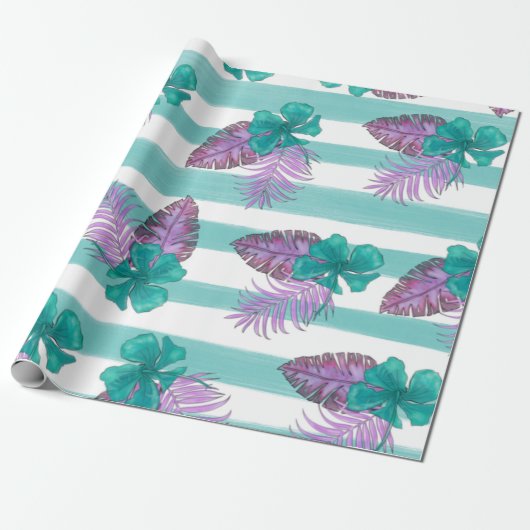 Tropical Floral Umbrella ラッピングペーパー (アンロールド)