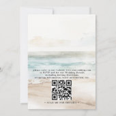 tropical florals protea beach qr code wedding 招待状 (裏面)