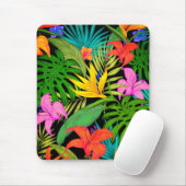 Tropical flower and palm leaf Hawaiian colorful マウスパッド (マウス)