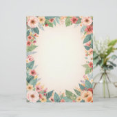 Tropical Flower Border Stationery Paper レターヘッド (スタンド正面)