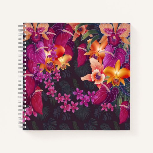 Tropical Flower Frenzy Notebook ノートブック (正面)