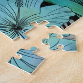 Tropical flower purple hibiscus Paradise garden ジグソーパズル (側面)