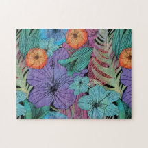 Tropical flower purple hibiscus Paradise garden